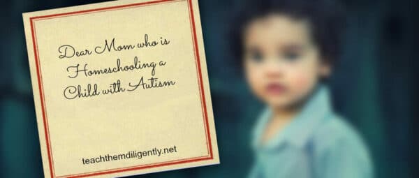 Dear mom who is homeschooling a child with autism