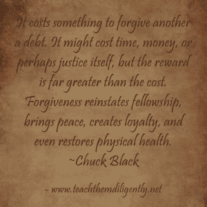 Forgiveness costs something