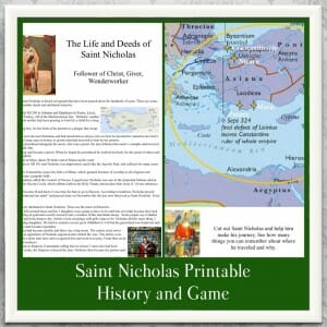 Saint Nicholas teaching giving to preschoolers