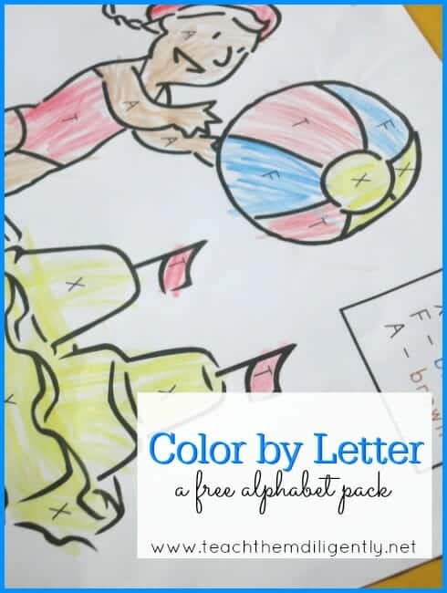 Color by Letter - a free alphabet pack - Teach Them Diligently