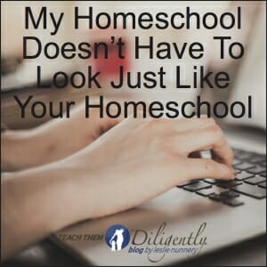 My homeschool doesn't have to look like your homeschool