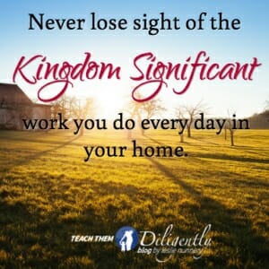 Never Lose Sight of the kingdom significant