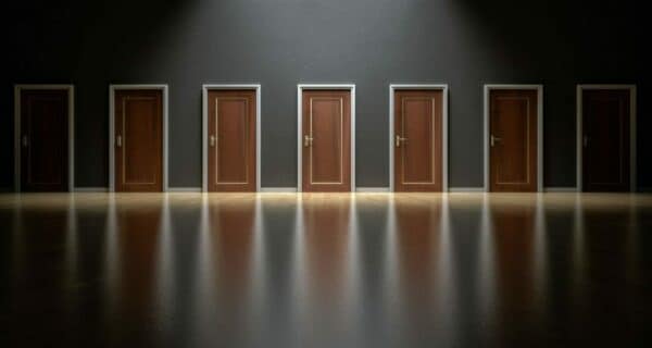 seven closed doors to choose from