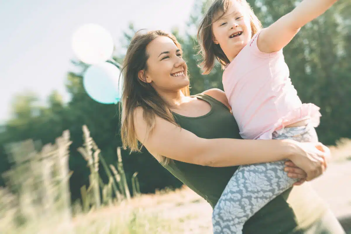 Mother with her special needs daughter